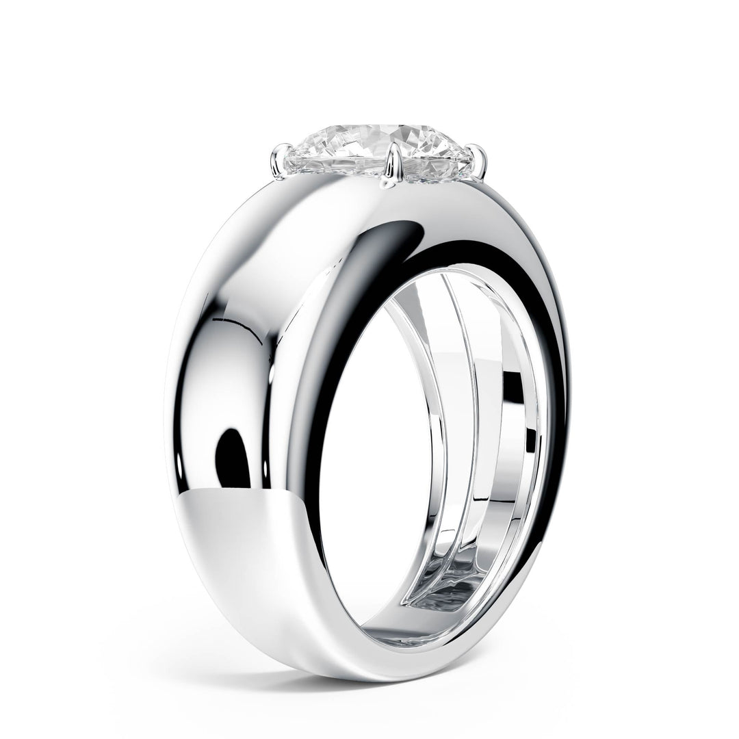 Dome Round Diamond Engagement Ring - R1267 in Ring by 18 KARATS INC.