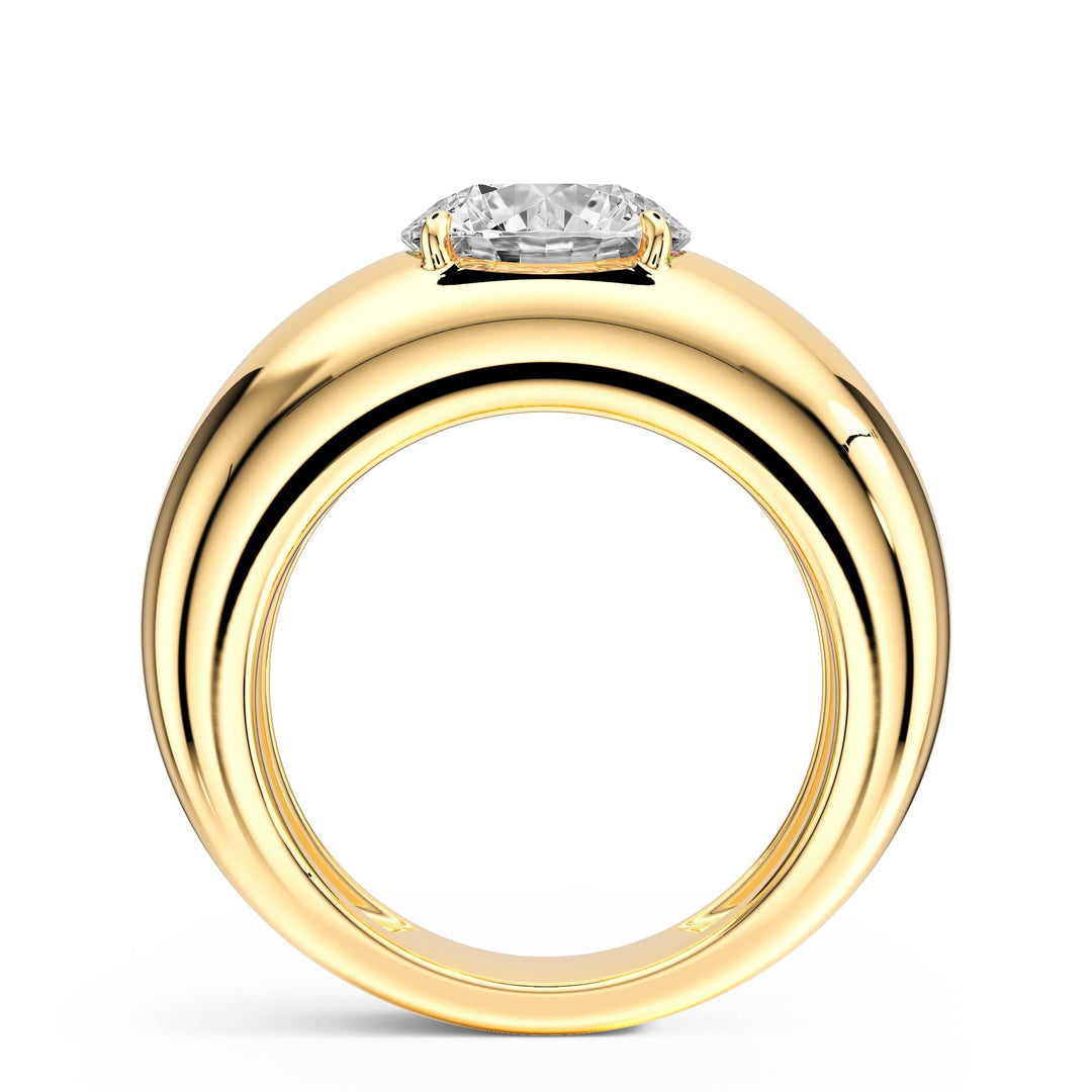Dome Round Diamond Engagement Ring - R1267 in Ring by 18 KARATS INC.