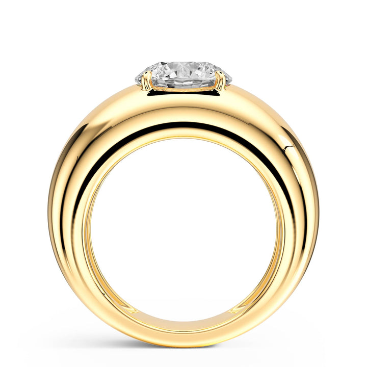 Dome Round Diamond Engagement Ring - R1267 in Ring by 18 KARATS INC.