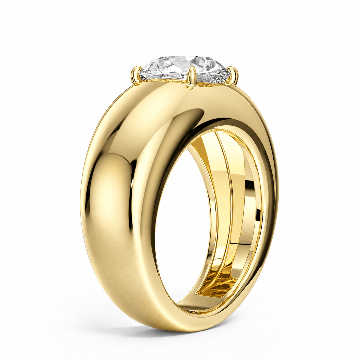 Dome Round Lab Diamond Ring in Ready Rings by 18 KARATS INC.