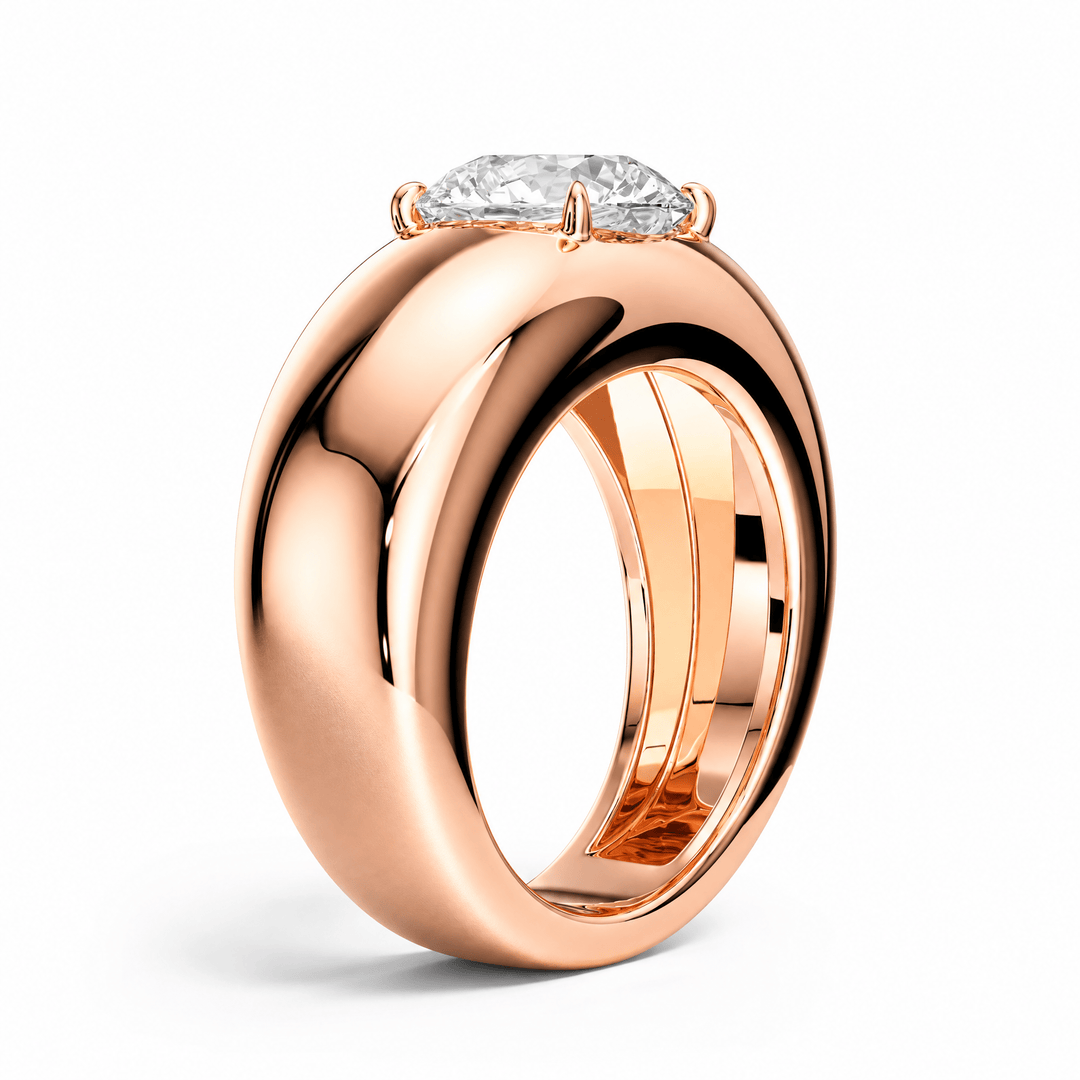Dome Round Lab Diamond Ring in Ready Rings by 18 KARATS INC.