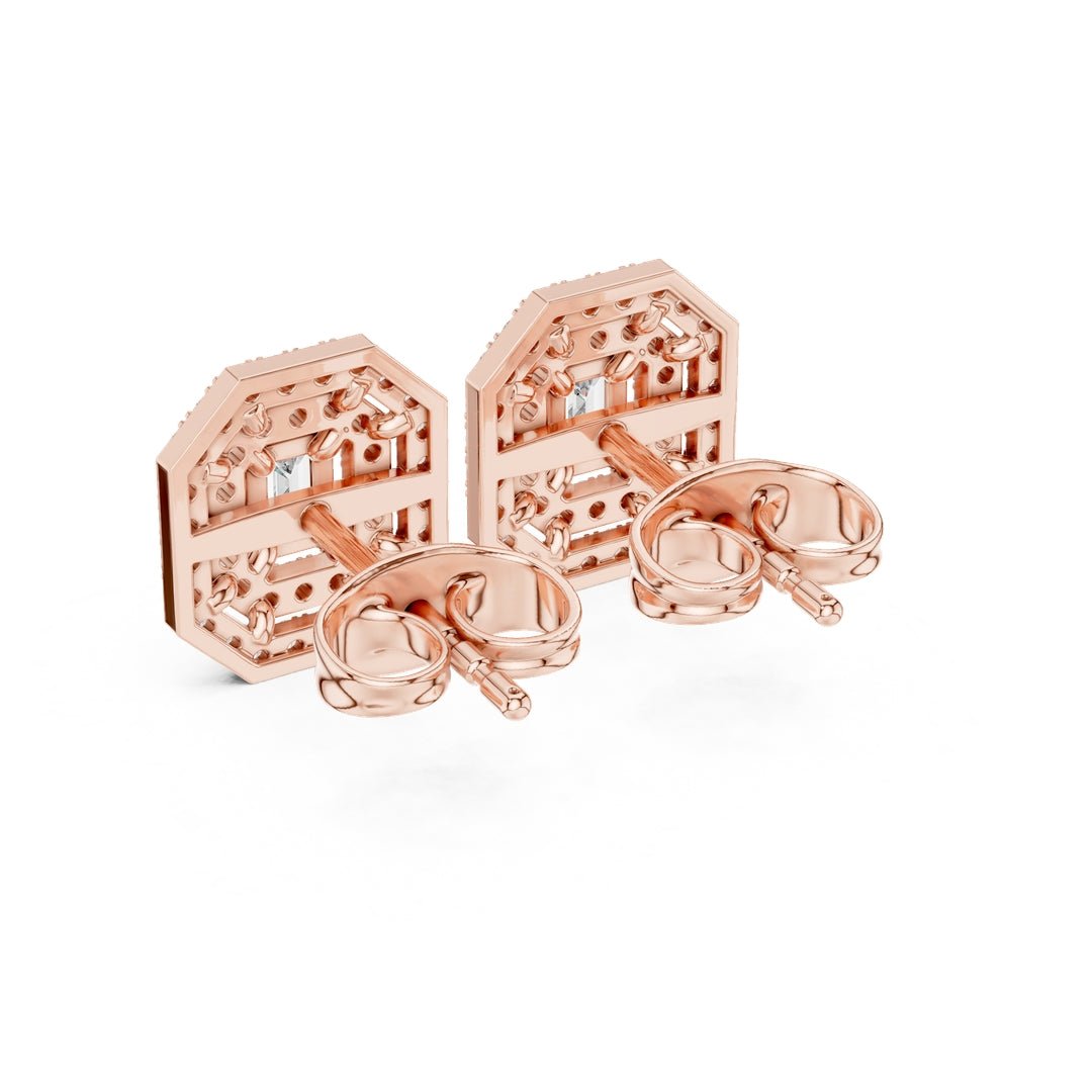 Double Halo Diamond Stud Earrings - E1116 in Earrings by 18 KARATS INC.