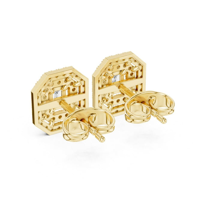 Double Halo Diamond Stud Earrings - E1116 in Earrings by 18 KARATS INC.