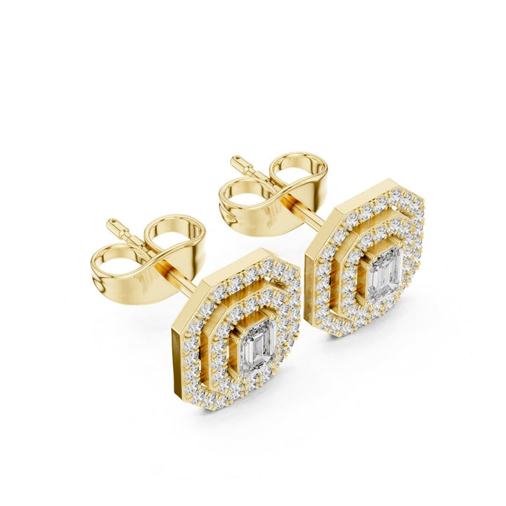 Double Halo Diamond Stud Earrings - E1116 in Earrings by 18 KARATS INC.
