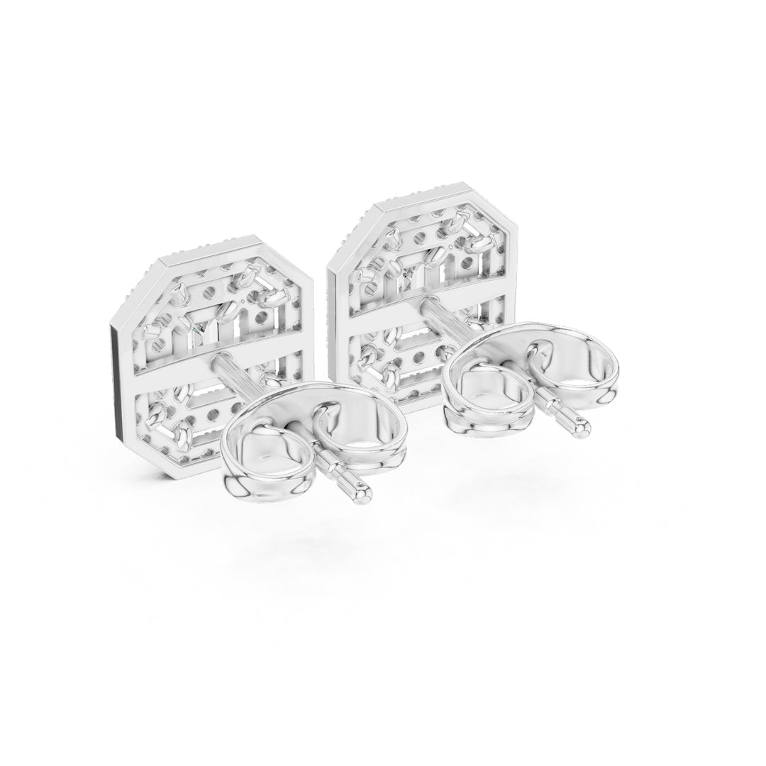 Double Halo Diamond Stud Earrings - E1116 in Earrings by 18 KARATS INC.