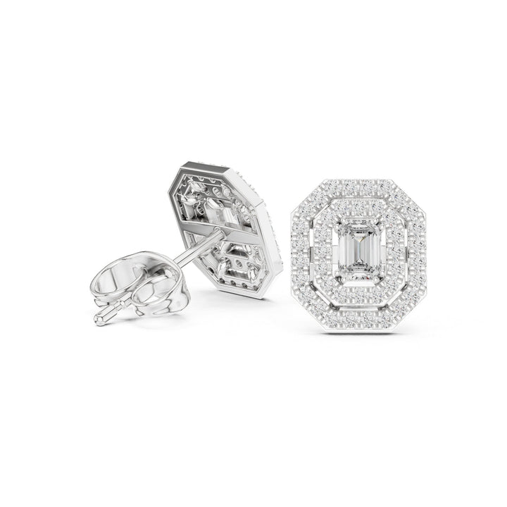Double Halo Diamond Stud Earrings - E1116 in Earrings by 18 KARATS INC.