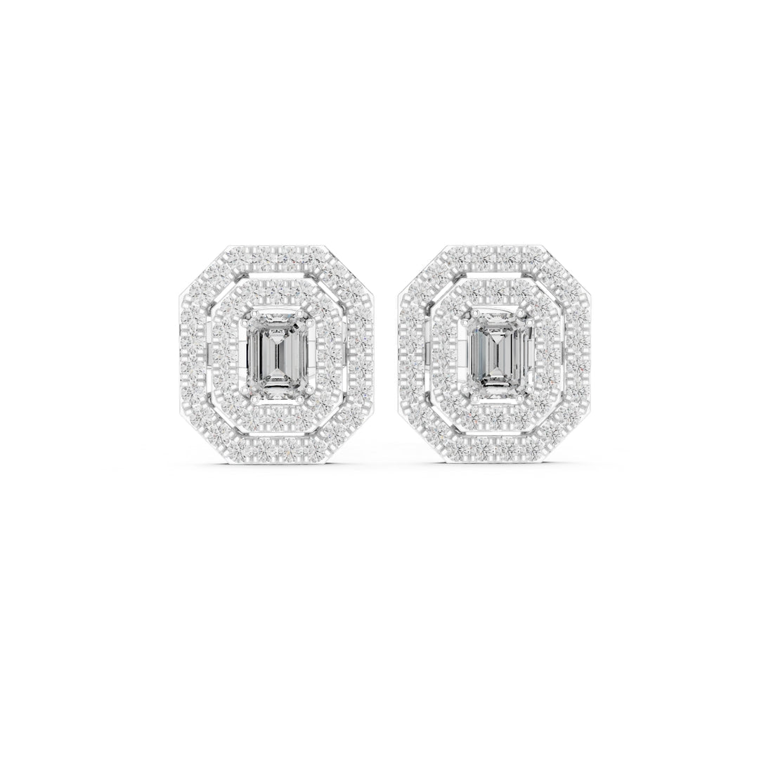 Double Halo Diamond Stud Earrings - E1116 in Earrings by 18 KARATS INC.