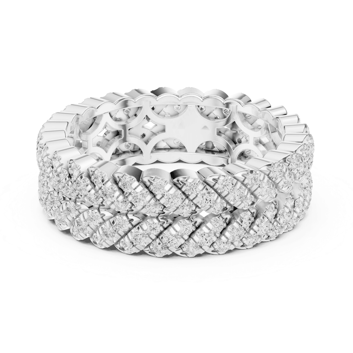 Double Row 1 ctw Diamond U-Pavé Band - B1158 in Wedding Bands by 18 KARATS INC.