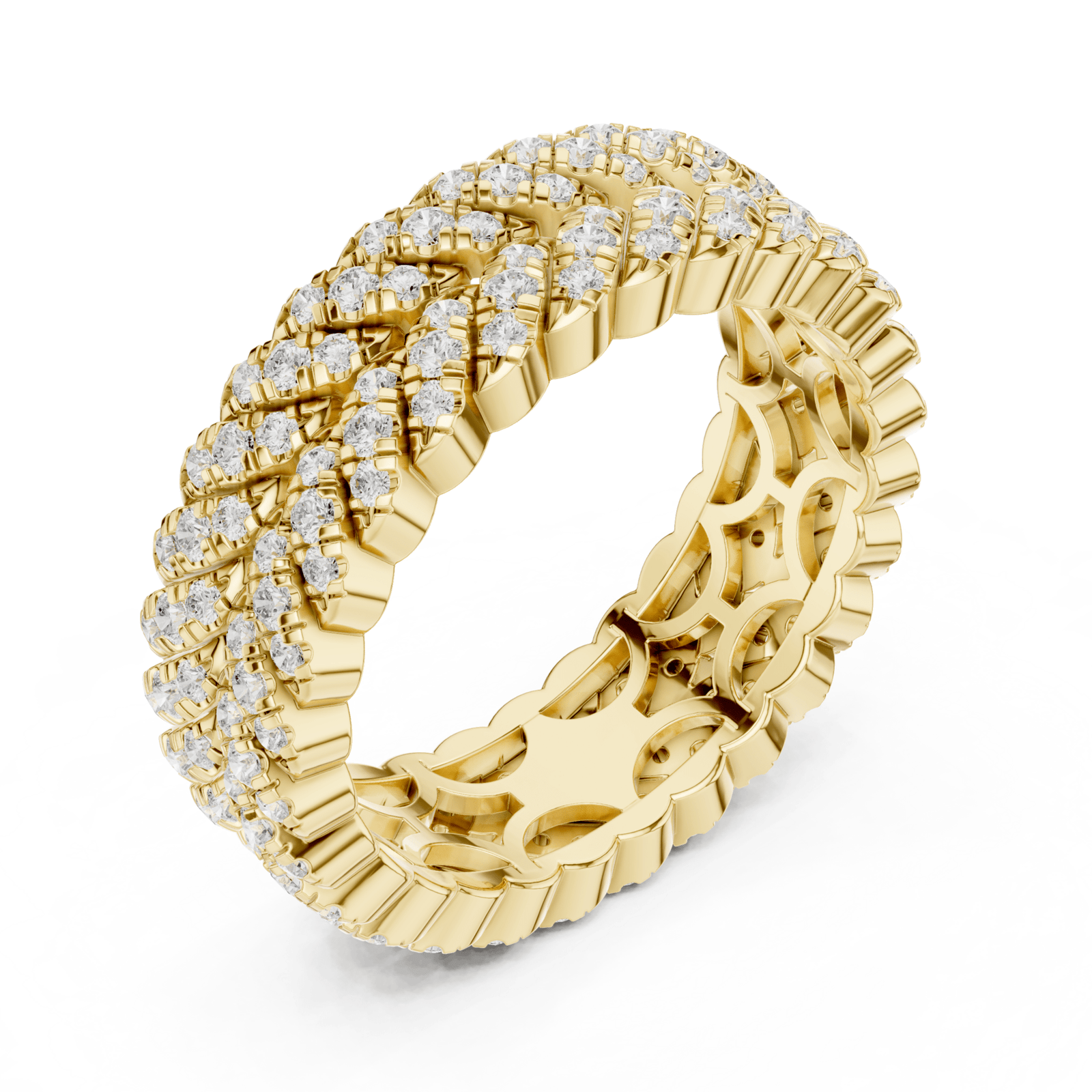 Double Row 1 ctw Diamond U-Pavé Band - B1158 in Wedding Bands by 18 KARATS INC.