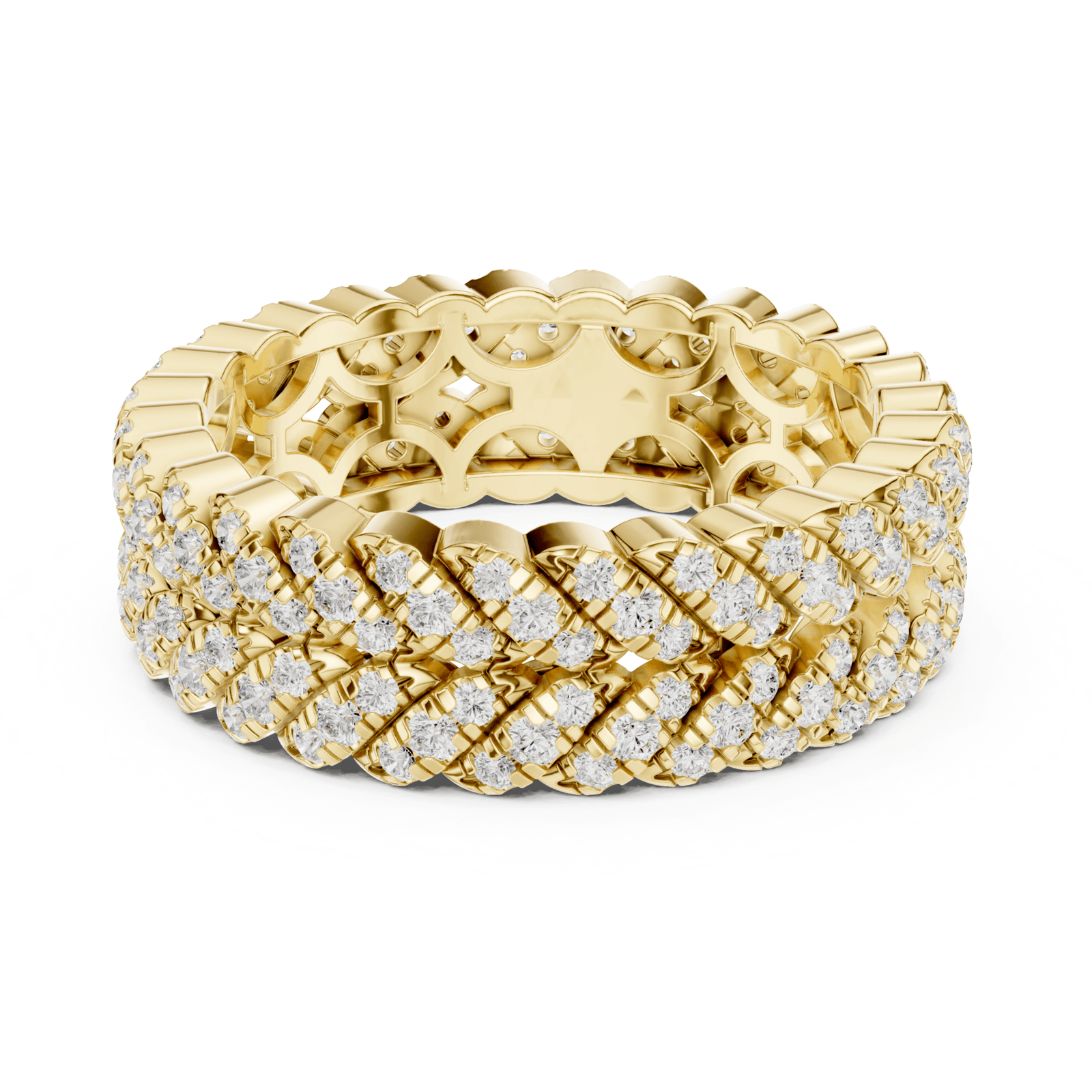Double Row 1 ctw Diamond U-Pavé Band - B1158 in Wedding Bands by 18 KARATS INC.