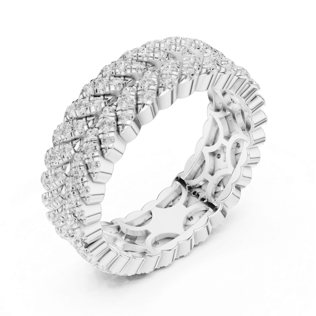 Double Row 1 ctw Diamond U-Pavé Band - B1158 in Wedding Bands by 18 KARATS INC.