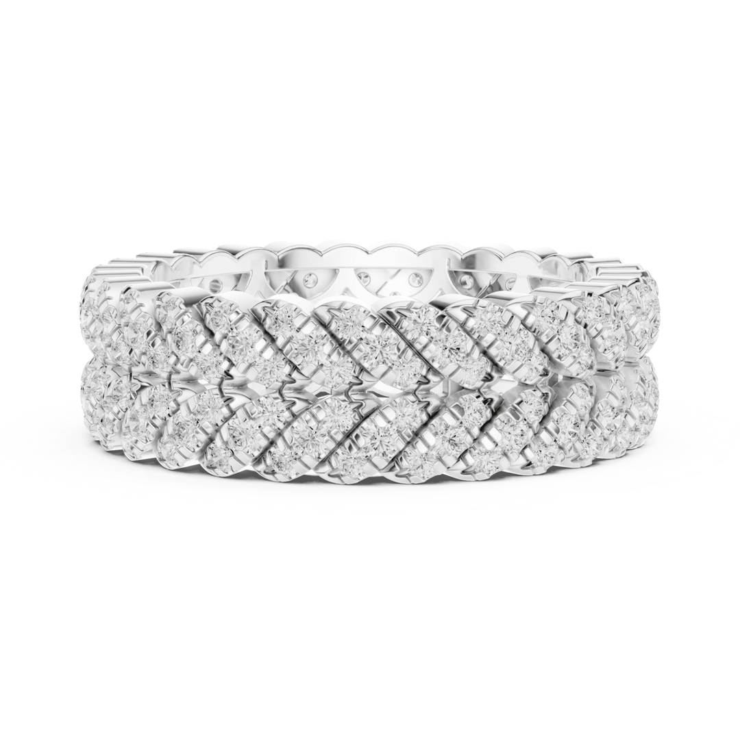 Double Row 1 ctw Diamond U-Pavé Band - B1158 in Wedding Bands by 18 KARATS INC.
