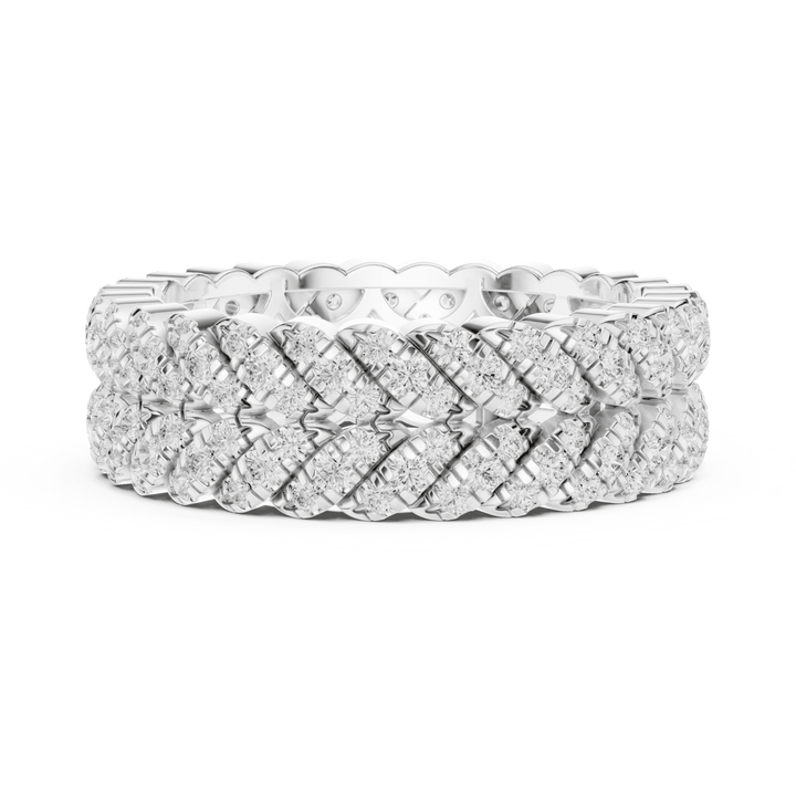 Double Row 1 ctw Diamond U-Pavé Band - B1158 in Wedding Bands by 18 KARATS INC.