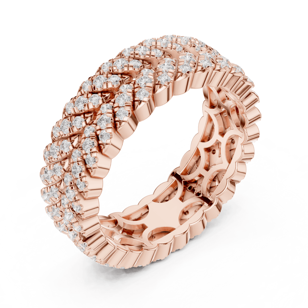 Double Row 1 ctw Diamond U-Pavé Band - B1158 in Wedding Bands by 18 KARATS INC.
