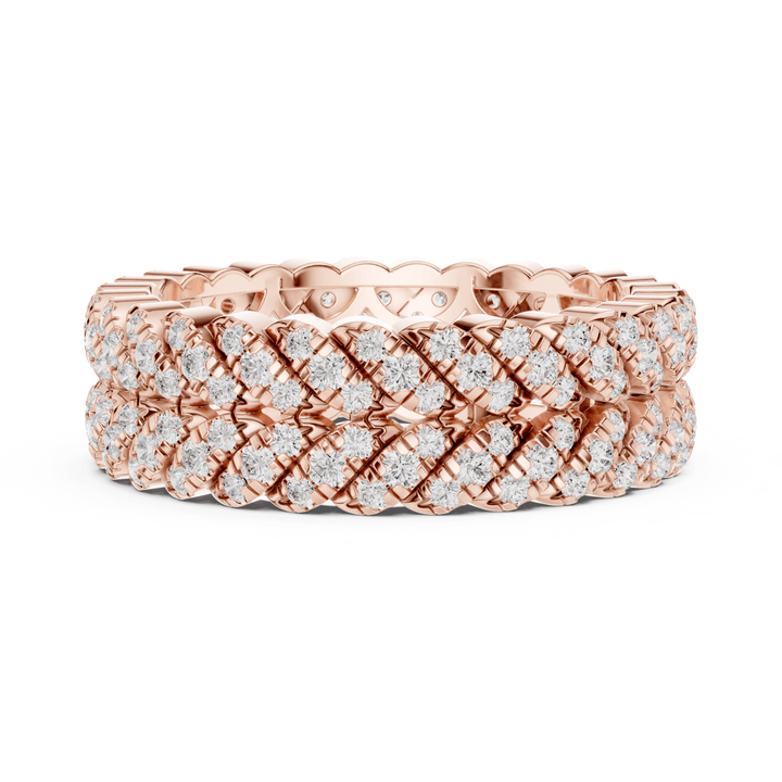 Double Row 1 ctw Diamond U-Pavé Band - B1158 in Wedding Bands by 18 KARATS INC.