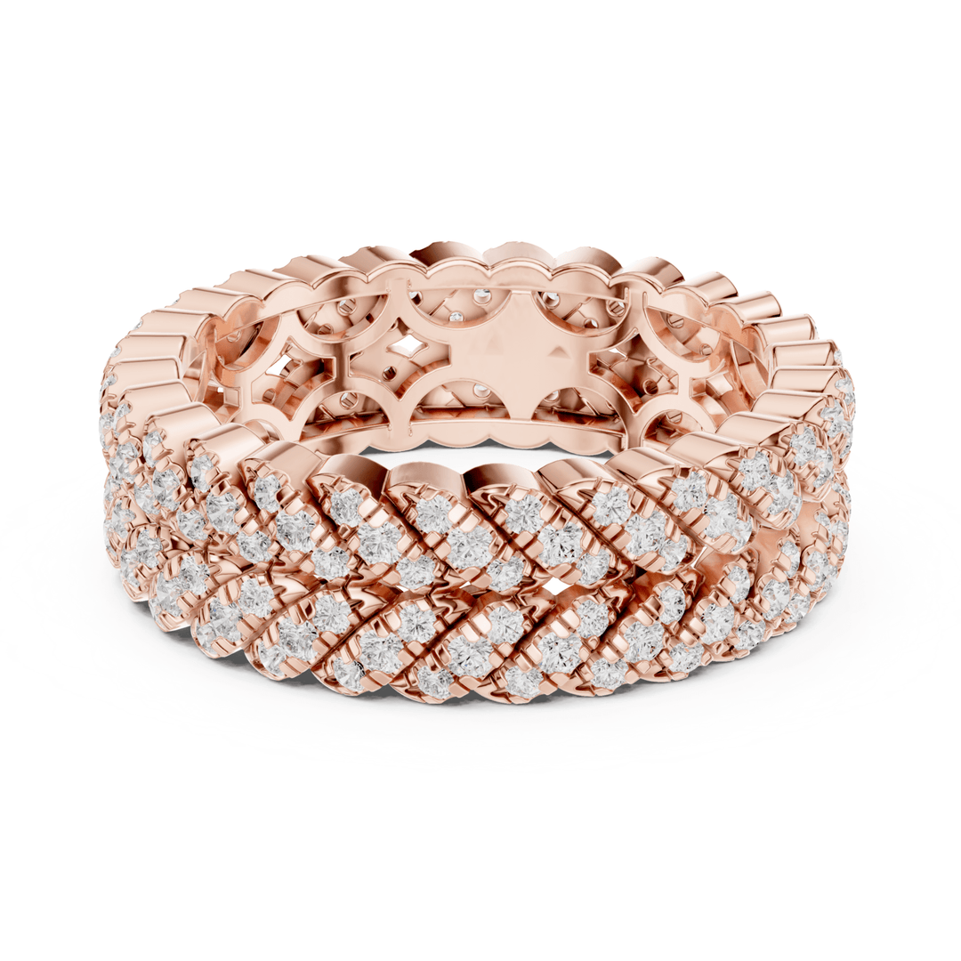 Double Row 1 ctw Diamond U-Pavé Band - B1158 in Wedding Bands by 18 KARATS INC.