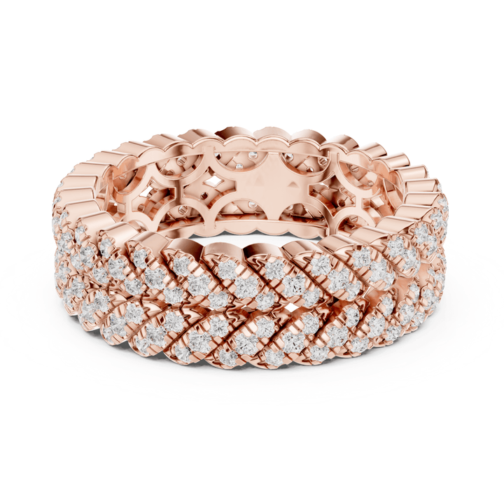 Double Row 1 ctw Diamond U-Pavé Band - B1158 in Wedding Bands by 18 KARATS INC.