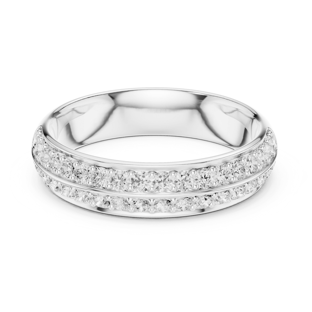 Double Row Round 0.54 ctw Diamond Band - B1185 in Wedding Bands by 18 KARATS INC.