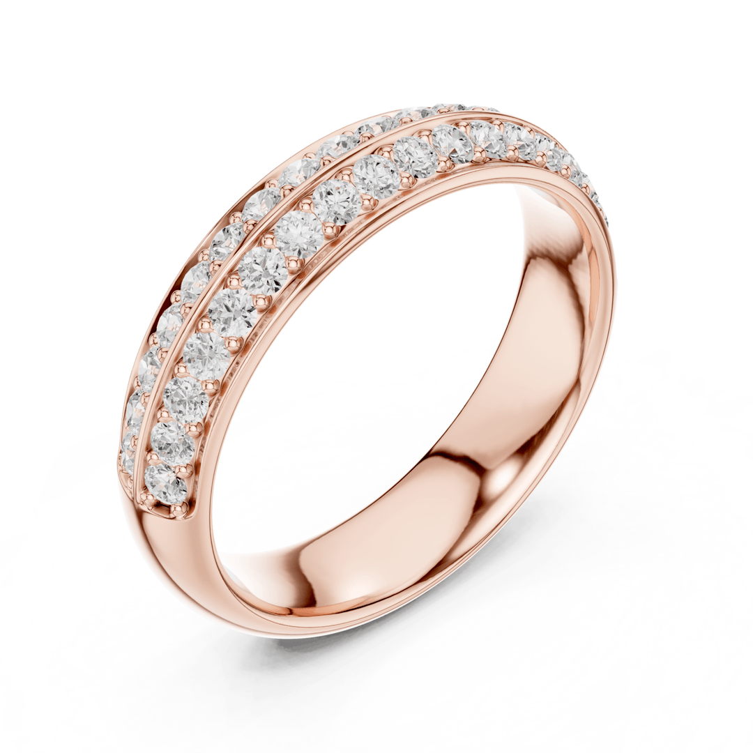 Double Row Round 0.54 ctw Diamond Band - B1185 in Wedding Bands by 18 KARATS INC.