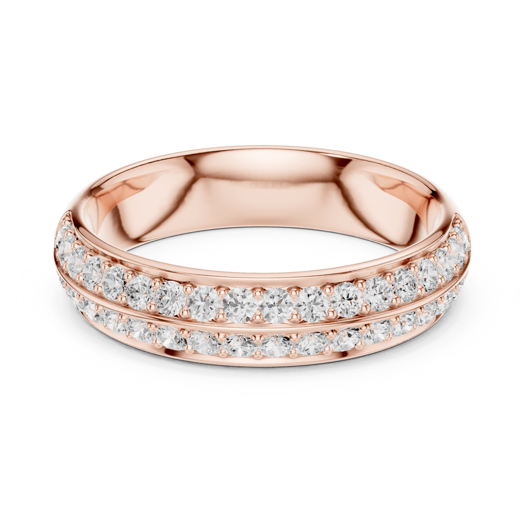 Double Row Round 0.54 ctw Diamond Band - B1185 in Wedding Bands by 18 KARATS INC.