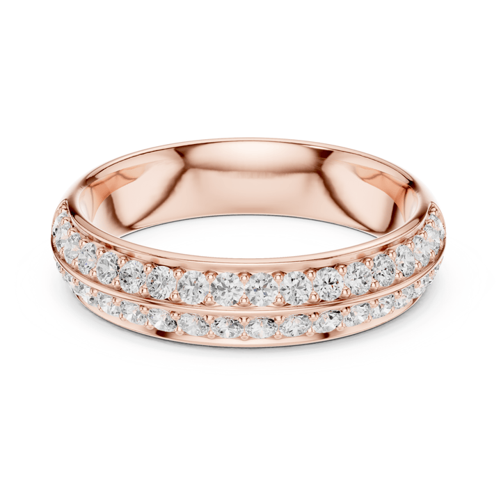Double Row Round 0.54 ctw Diamond Band - B1185 in Wedding Bands by 18 KARATS INC.