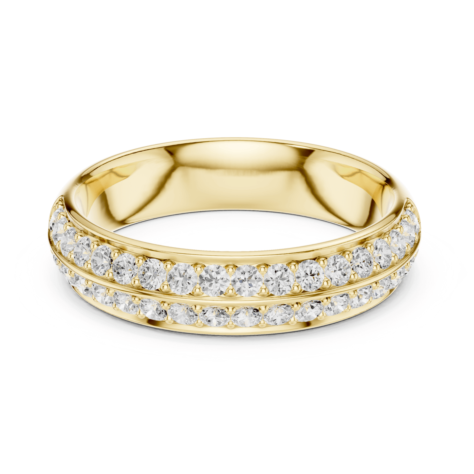 Double Row Round 0.54 ctw Diamond Band - B1185 in Wedding Bands by 18 KARATS INC.