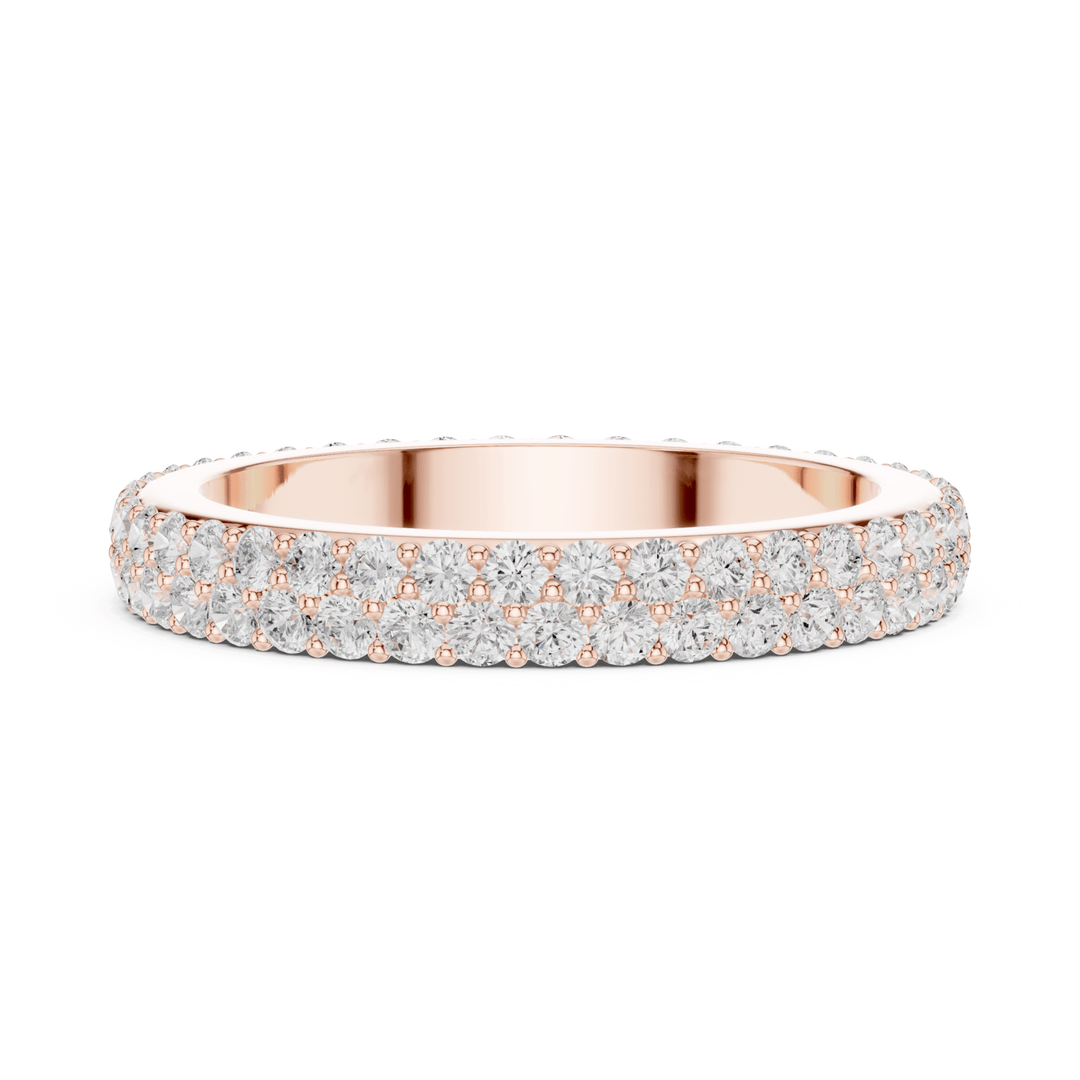 Double Row Round 1.2 ctw Diamond Eternity Band - B1182 in Wedding Bands by 18 KARATS INC.