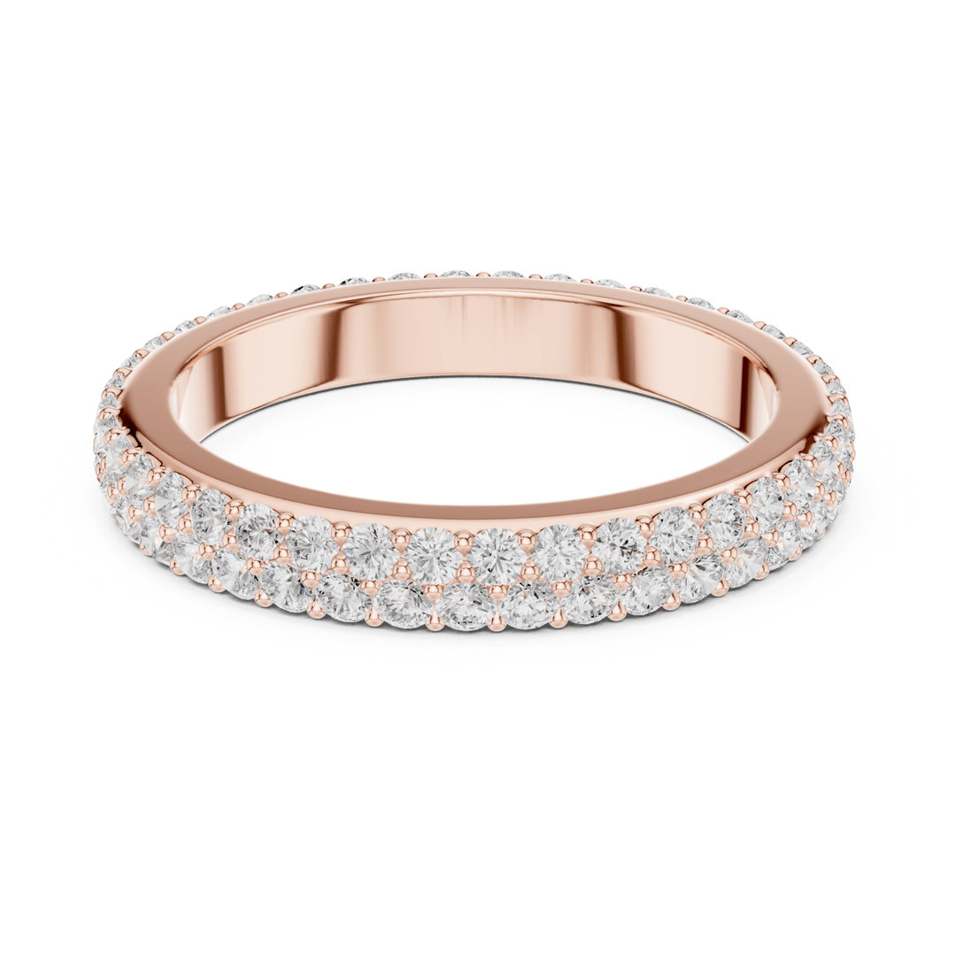 Double Row Round 1.2 ctw Diamond Eternity Band - B1182 in Wedding Bands by 18 KARATS INC.