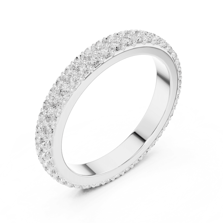 Double Row Round 1.2 ctw Diamond Eternity Band - B1182 in Wedding Bands by 18 KARATS INC.