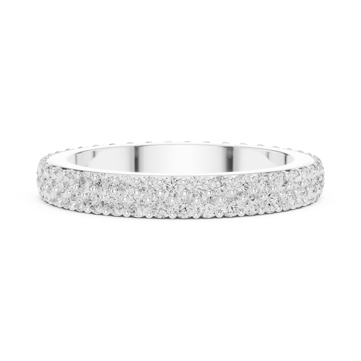 Double Row Round 1.2 ctw Diamond Eternity Band - B1182 in Wedding Bands by 18 KARATS INC.
