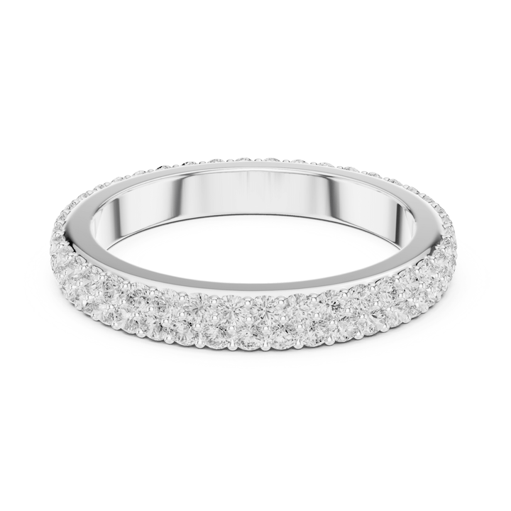 Double Row Round 1.2 ctw Diamond Eternity Band - B1182 in Wedding Bands by 18 KARATS INC.