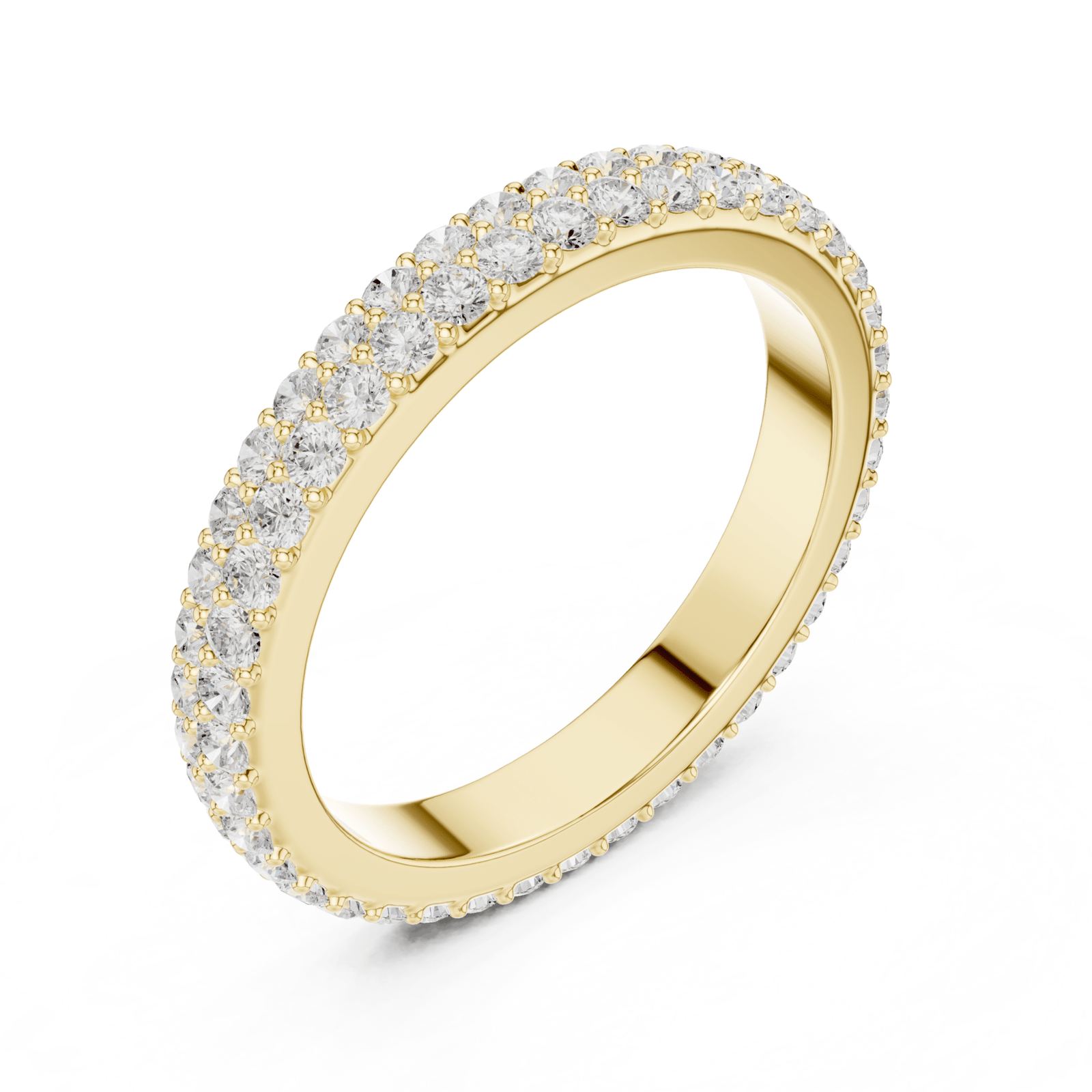 Double Row Round 1.2 ctw Diamond Eternity Band - B1182 in Wedding Bands by 18 KARATS INC.