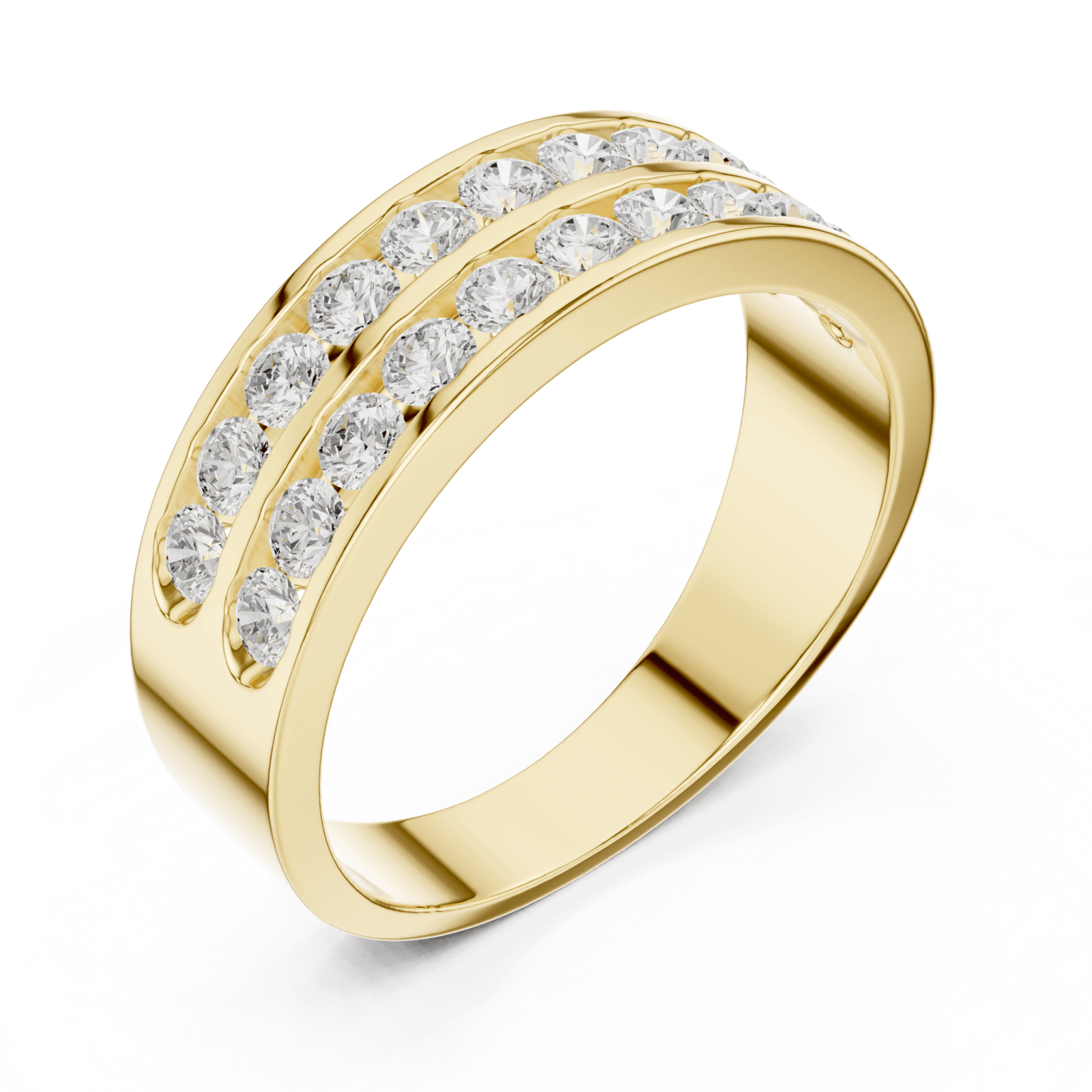 Double Row Round 1.3 ctw Diamond Men's Band - B1130 in Wedding Bands by 18 KARATS INC.