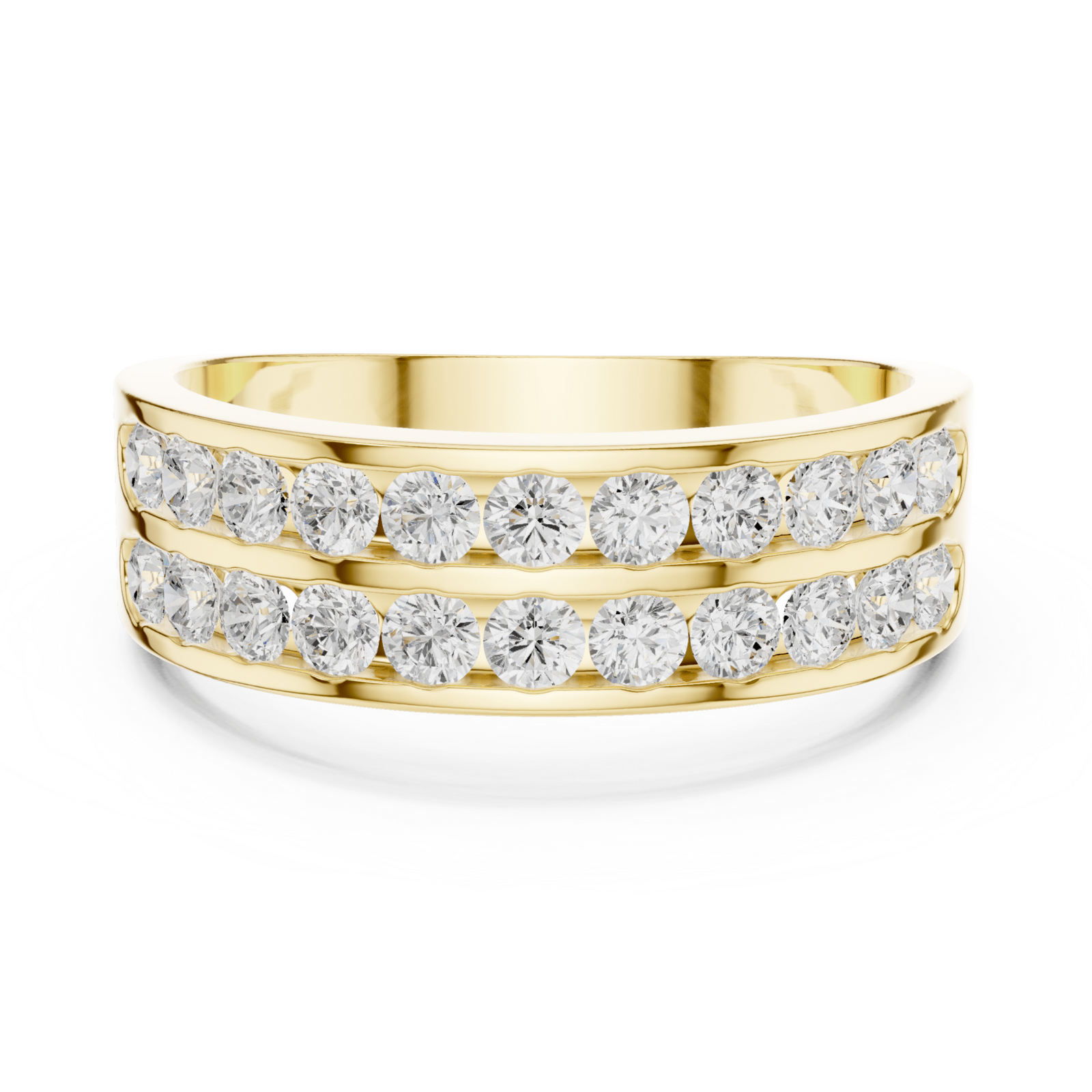 Double Row Round 1.3 ctw Diamond Men's Band - B1130 in Wedding Bands by 18 KARATS INC.