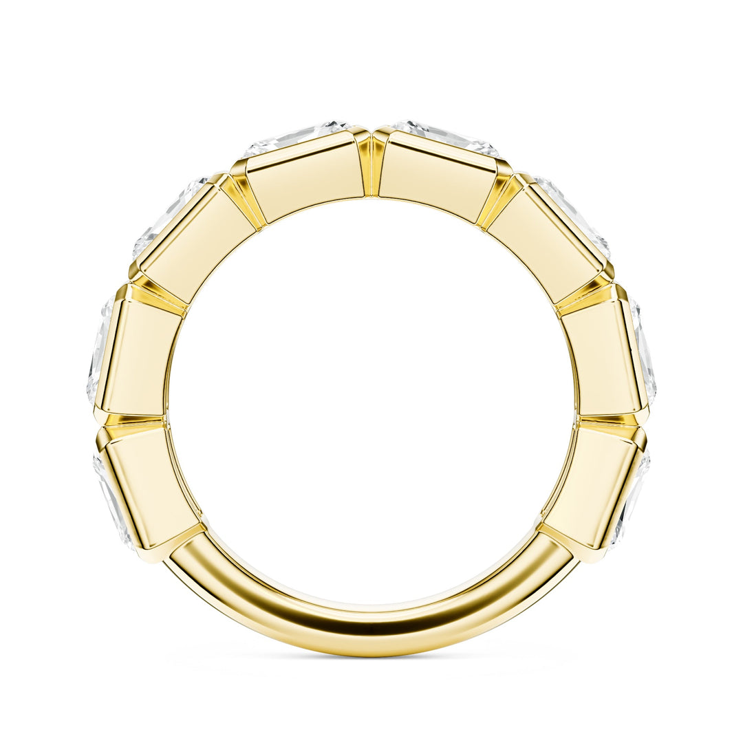 Eight Stone Radiant Bezel Lab Diamond Band in Wedding Bands by 18 KARATS INC.