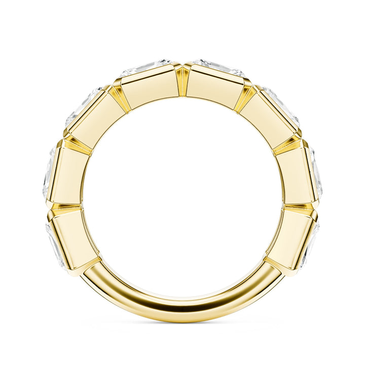 Eight Stone Radiant Bezel Lab Diamond Band in Wedding Bands by 18 KARATS INC.