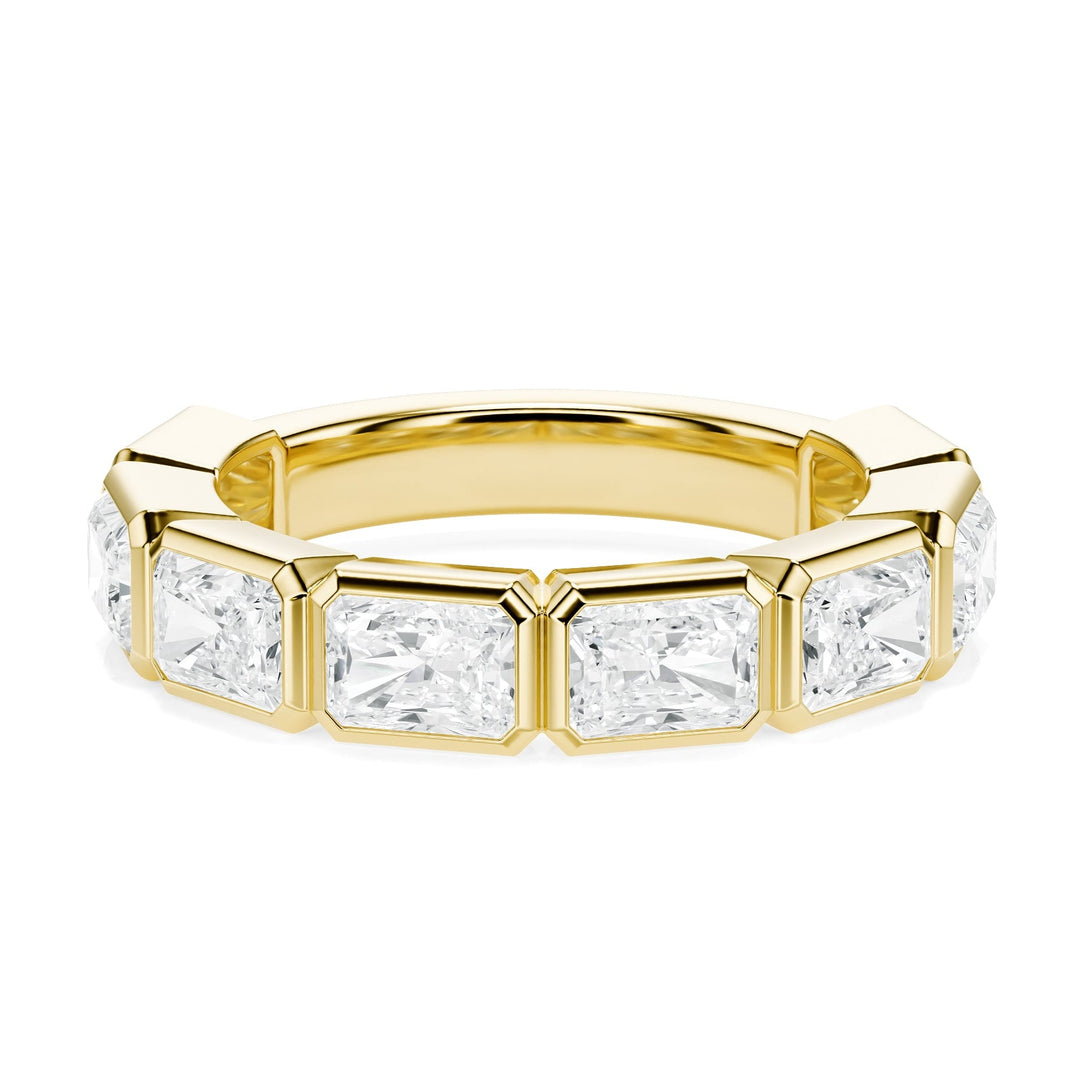 Eight Stone Radiant Bezel Lab Diamond Band in Wedding Bands by 18 KARATS INC.