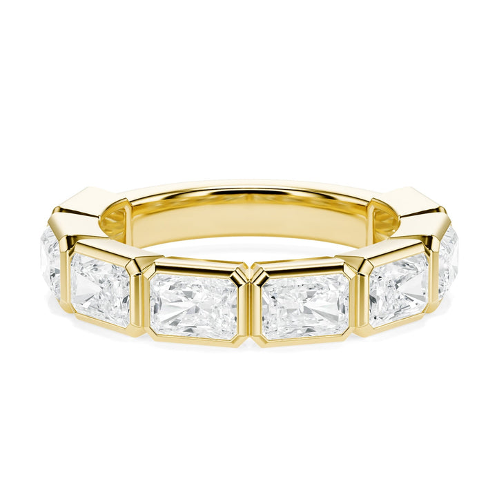 Eight Stone Radiant Bezel Lab Diamond Band in Wedding Bands by 18 KARATS INC.