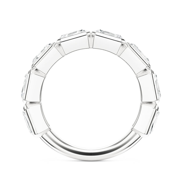 Eight Stone Radiant Bezel Lab Diamond Band in Wedding Bands by 18 KARATS INC.