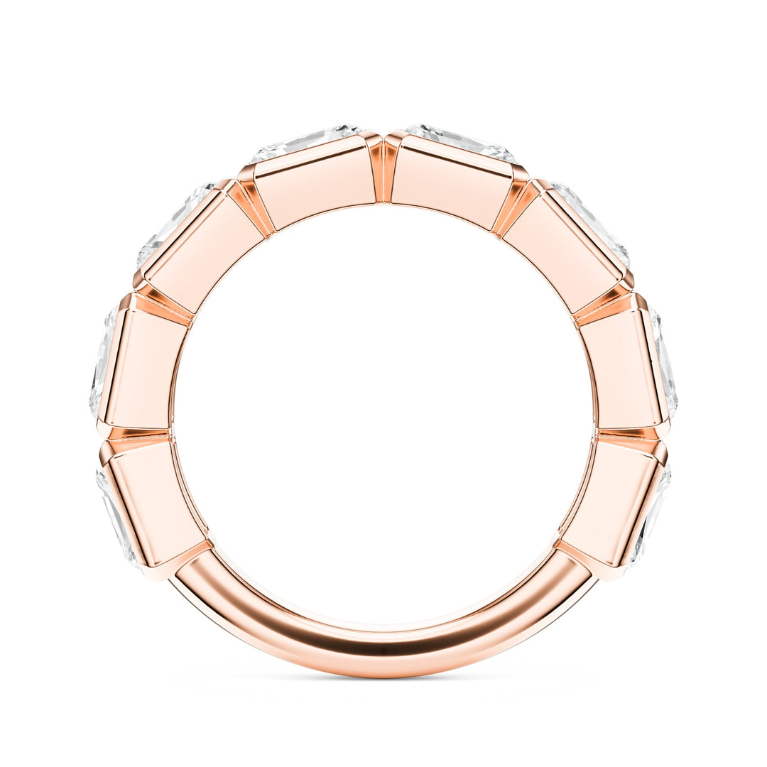 Eight Stone Radiant Bezel Lab Diamond Band in Wedding Bands by 18 KARATS INC.
