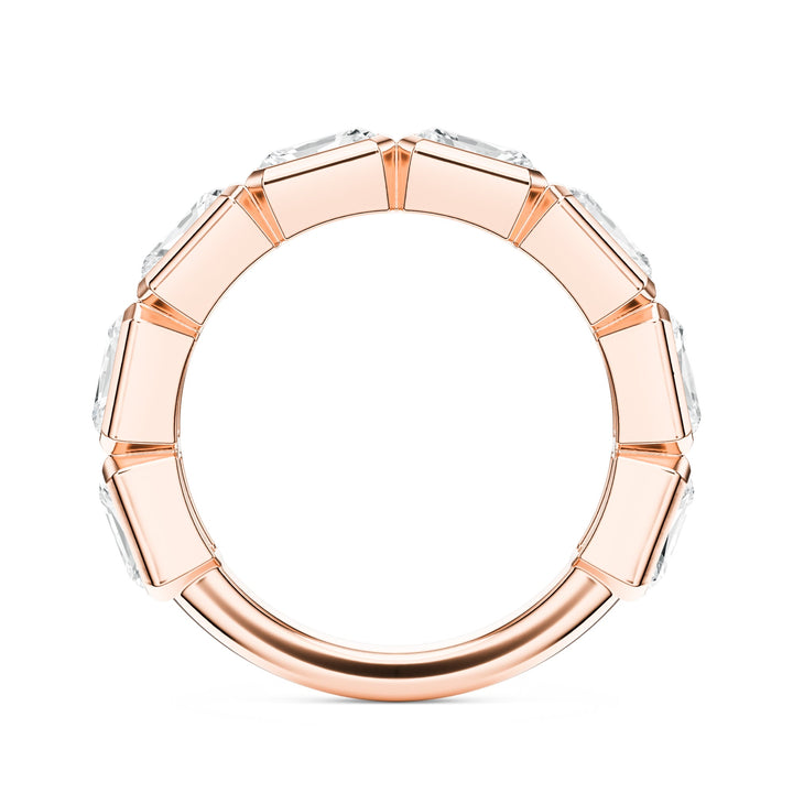Eight Stone Radiant Bezel Lab Diamond Band in Wedding Bands by 18 KARATS INC.