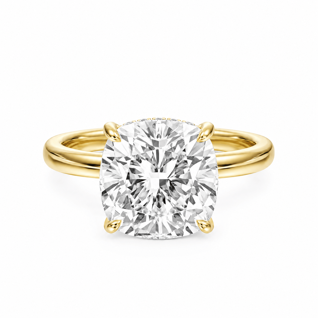 Elara Hidden Halo Cushion Diamond Engagement Ring in Ring by 18 KARATS INC.