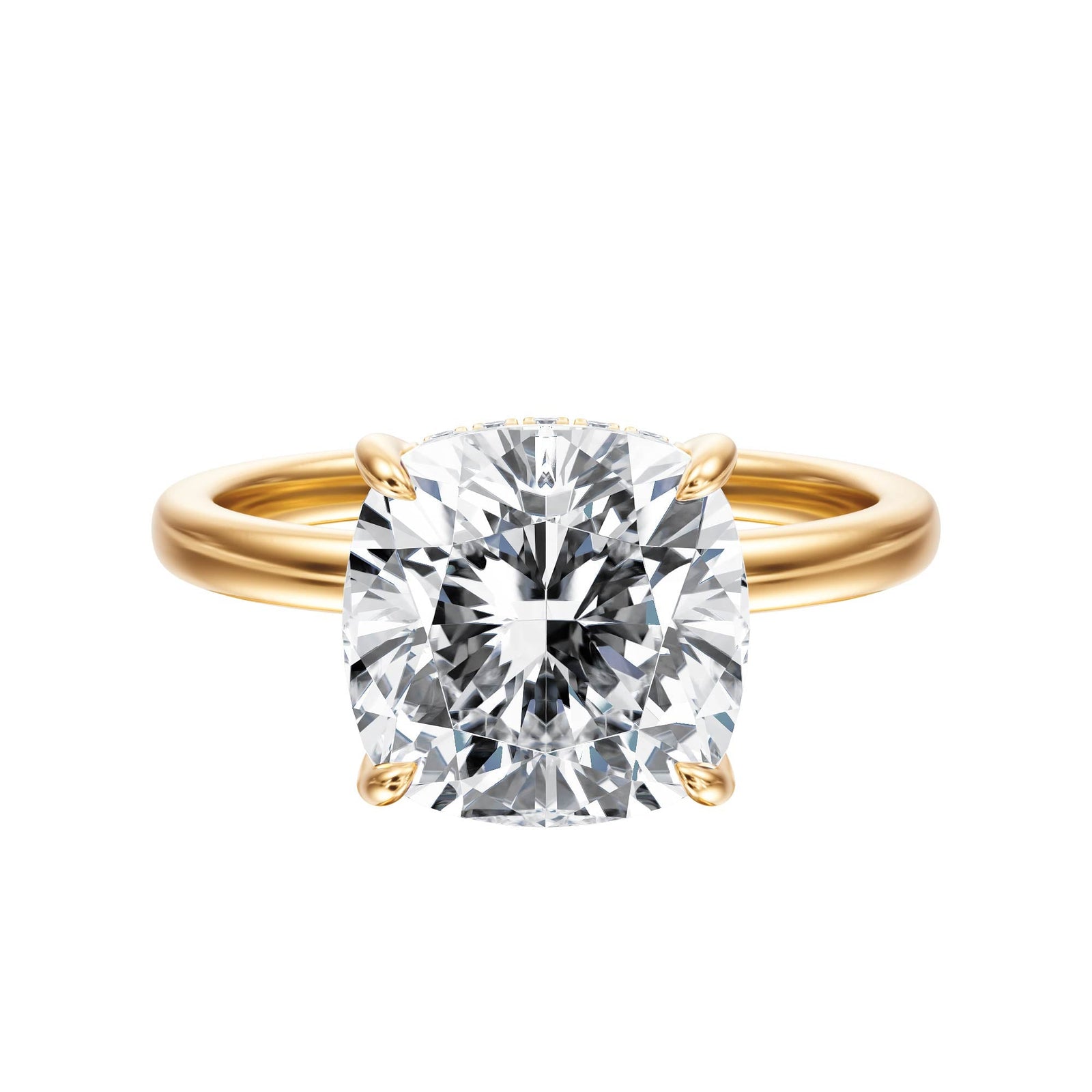 Elara Hidden Halo Cushion Diamond Engagement Ring - R1087 in Ring by 18 KARATS INC.
