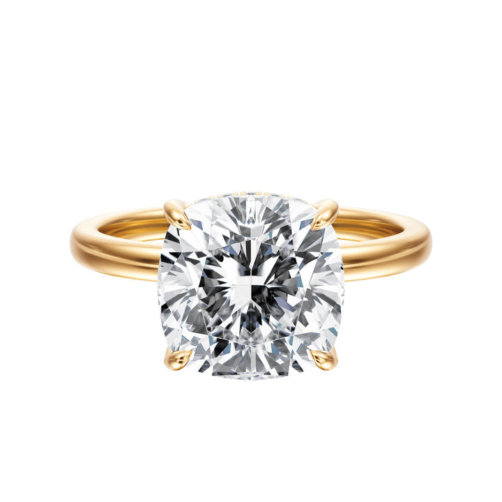 Elara Hidden Halo Cushion Diamond Engagement Ring - R1087 in Ring by 18 KARATS INC.