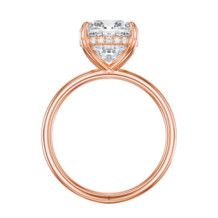 Elara Hidden Halo Cushion Diamond Engagement Ring - R1087 in Ring by 18 KARATS INC.