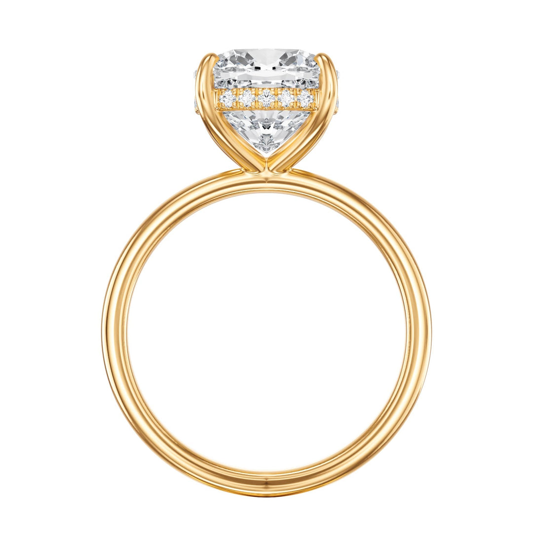 Elara Hidden Halo Cushion Diamond Engagement Ring - R1087 in Ring by 18 KARATS INC.