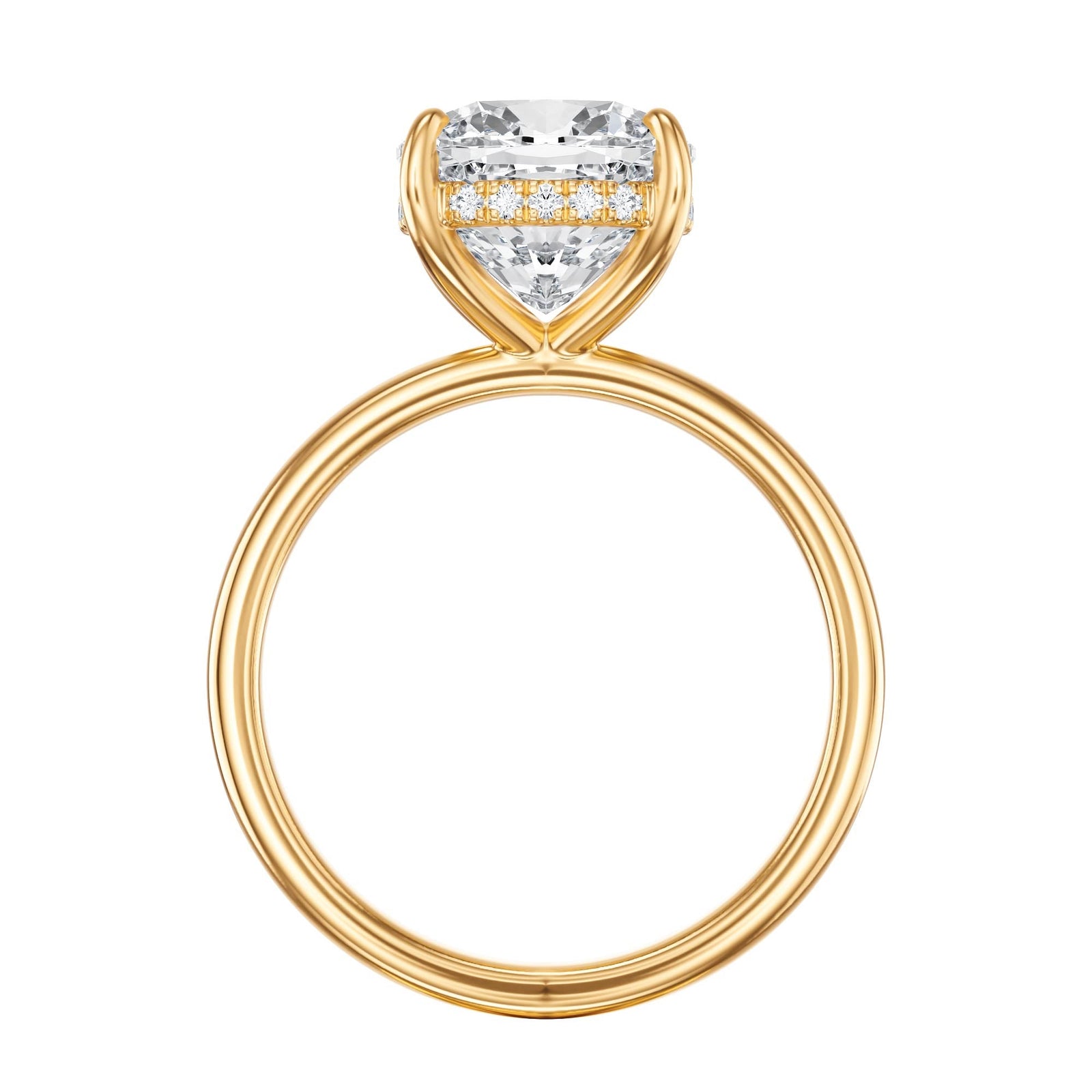 Elara Hidden Halo Cushion Diamond Engagement Ring - R1087 in Ring by 18 KARATS INC.