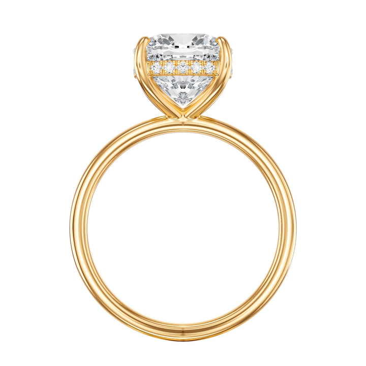 Elara Hidden Halo Cushion Diamond Engagement Ring - R1087 in Ring by 18 KARATS INC.