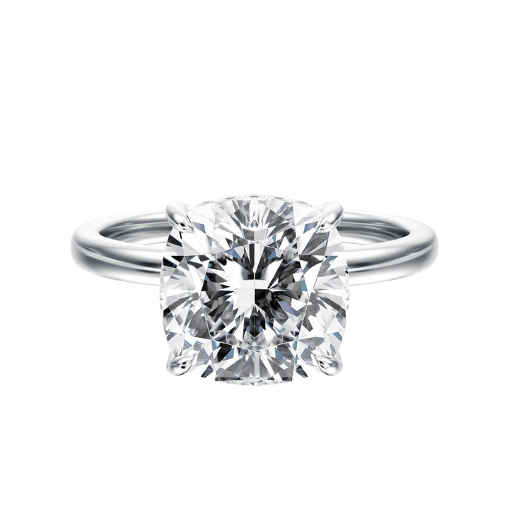 Elara Hidden Halo Cushion Diamond Engagement Ring - R1087 in Ring by 18 KARATS INC.