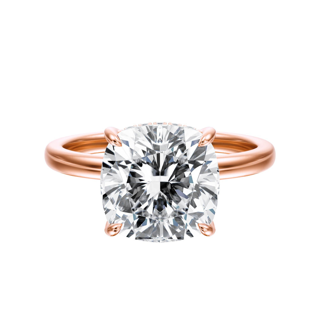 Elara Hidden Halo Cushion Diamond Engagement Ring - R1087 in Ring by 18 KARATS INC.